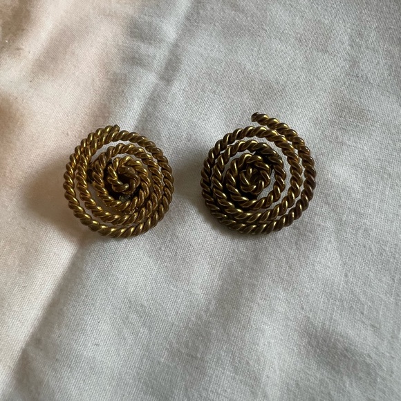 Eduard Rambaud Jewelry - RARE-Vintage Eduard Rambaud Gold Spiral Earrings